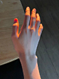 Hand with sunset light
