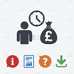 银行贷款标志图标。快速赚钱的象征。