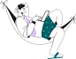 man in hammock with laptop Illustration in PNG, SVG
