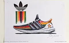 手绘车，手绘鞋子，手绘，马克笔， 工业设计，产品设计，普象网_2546784415