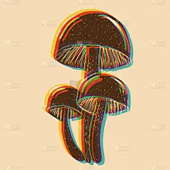 蘑菇。矢量插图。