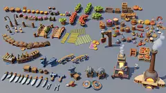 3D art blender buildings cute environment game props rpg