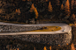 General 5616x3744 forest fall road car mountain pass mountains trees stone landscape Switzerland pine trees hairpin turns