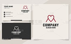 字母M与爱情标志模板上的字母组合风格