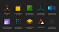 3D abstract Colourful  iconography icons Microsoft octane symbols