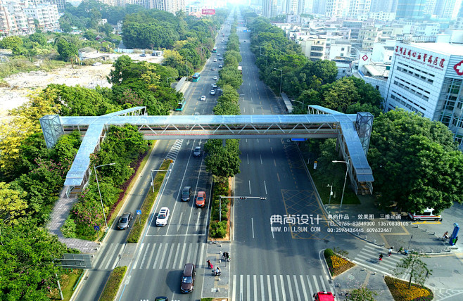 03a龙城医院 人行天桥过街效果图