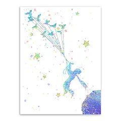 轻艺术 缤纷原创水彩 清新小王子 电影 海报画芯 ##北欧##抽象##家居##儿童房##装饰画#