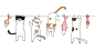 可爱卡通手绘猫咪插画日韩圣诞猫咪扁平化 eps源文件线稿矢量素材