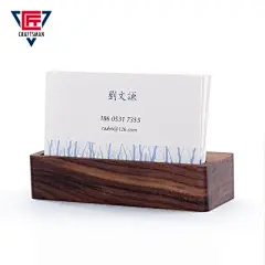 木质名片座 礼品定制 商务办公实木底座 创意时尚桌面收纳卡片盒-淘宝网