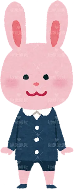 穿着校服的小兔子可爱小动物手绘png儿童插画免扣素材