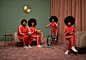 A Fro Family : A photo series with a family all with afros and Adidas track suits. 