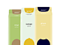 Juicier juice | Packaging : Stripped down vector illustrations for juices packed in milk style cartons.all the chosen fruits present a skin with different coloration from the juice colour result.This is a personal project.An exercise with the intention of