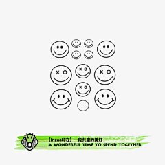 INZAA印在防水纹身贴持久男女款清新贴纸卡通微笑表情包笑脸-淘宝网