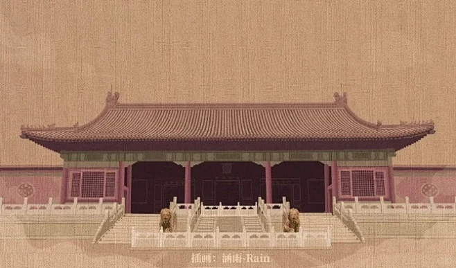 北京中轴线古建筑插画合集系列画了15张，...