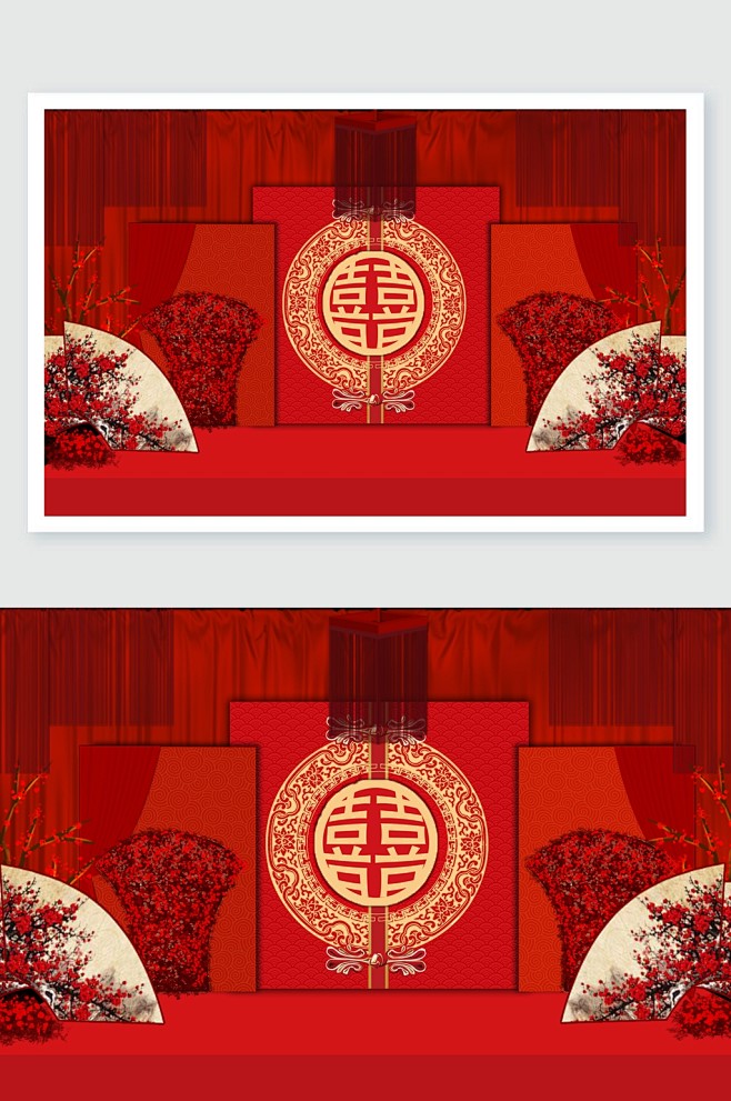 中式浪漫婚礼舞美设计-众图网