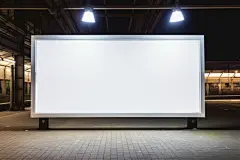 商业海报地铁公交站广告牌样机模型