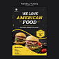 Flyer design american food Free Psd