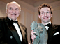 Michael Kahn director of the Shakespeare Theatre Company with Ralph Fiennes who received the 2001 Shakespeare Will Award at the Library of Congress...