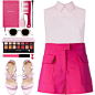 A fashion look from July 2016 featuring trapeze top, pink shorts and Casadei. Browse and shop related looks.