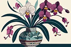 柔韧的水彩兰花植物图片插画