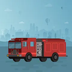 消防车插画矢量图设计素材
