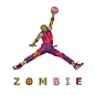 Air Zombie Jordan Logo : This is what MJ's Jumpman / Jordan Brand logo turned into zombie look like (obviously..). Can't help you if you don't like it, coz I loved it!