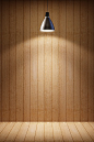 木头墙壁上的电灯高清图片下载
