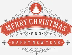 圣诞快乐红色条幅高清素材 christmas merry 喜庆 圣诞快乐 灰色藤蔓 红色条幅 免抠png 设计图片 免费下载