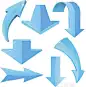 Set of blue arrow