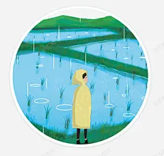 绿色手绘传统24节气谷雨海报 免费下载 页面网页 平面电商 创意素材