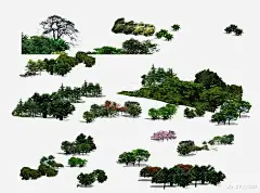 树丛集合免抠png素材_新图网ixintu.com