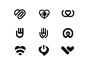 With logo brand mark charity button w heart coin attach hand power