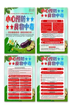 预防食物中毒科普知识海报-众图网