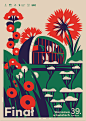 blue red white green Landscape Nature parks warsaw Warsaw Poster