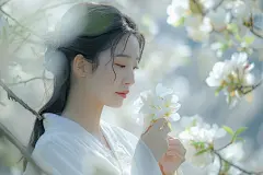 漂亮的桂花旗袍美女人物肖像摄影图片
