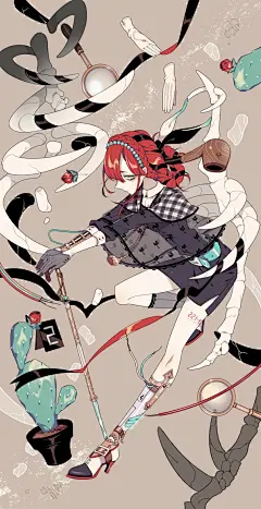 日本插画师风格相当独特的一组插画作品!简单的上色却感觉很华丽_【快资讯】