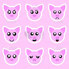 猪,标签,个性,可爱的,动物,面部表情,舌头,欢乐,面部扭曲,布置