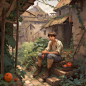 AI绘画_Prompts_tgleaf_14_year_old_human_boy_dnd_5e_medieval_village_farm_setti_dd7bebef-2bd0-4255-ac05-206cf0888394_xpanx.com