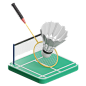 Badminton 3D Illustration