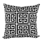 Land of Pillows - Towers, Black Greek Key Pillow - Fabric designer - premier prints