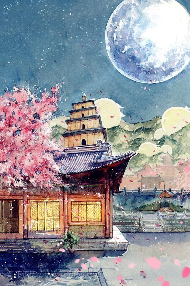 中秋节快乐！_不语氏__插画师作品_涂鸦...