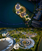 普宁星河明珠湾公园
“大珠小珠落玉盘”
Little pearls fall on the jade plate.
场地是沿着岸边延伸到湖中的半岛，我们将不同的功能置入到一个个“圆形空间”中，像一颗颗珍珠般落入这个“玉盘”中去充实整个场地，让活动在场地中发生，让人气在场地中聚集。