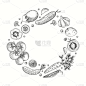 蔬菜,西红柿,圆形,黄瓜,清新,环境,直的,食品,烹调,复古
