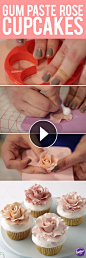 Top off your cupcakes with this beautiful gum paste rose.: 