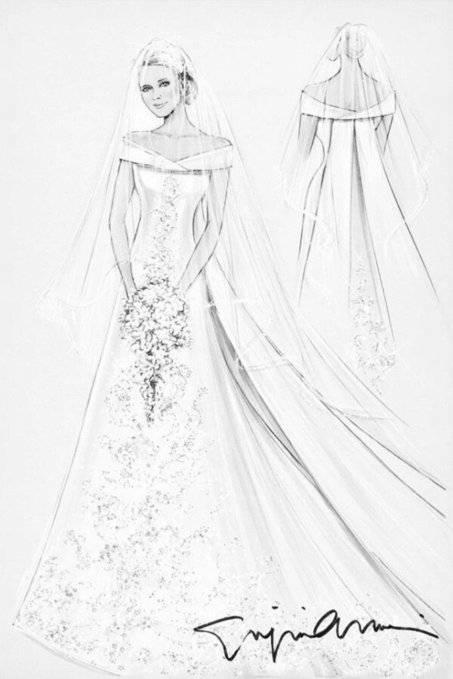 插画素描# #手绘婚纱设计图# @予心木子