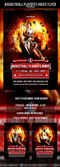 Basketball Playoffs Night Flyer Template - Sports Events