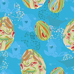 蓝色背景上的鸡蛋