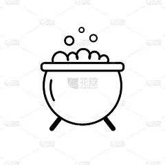 坩埚，万圣节，恐怖图标矢量插画平面
