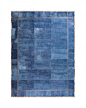 Dorset Carpet : Pearl blu astrakan sheepskin with nickel metal braid.