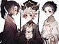 #鬼灭之刃# 幼体版 上弦一二三

画师lof：Nutrilite